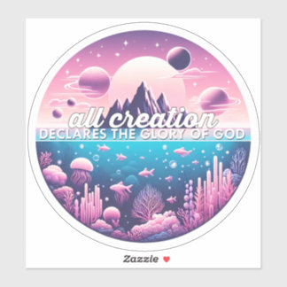 Alle schepping verklaart de glorie van God sticker