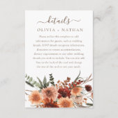 Alle Seizoenen Goddelijke Boho Bloemen Trouwdetail Informatiekaartje (Voorkant)