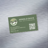 Alle seizoenen moderne gazon zorg en landschapsarc magnetisch visitekaartje (Voorbeeld)