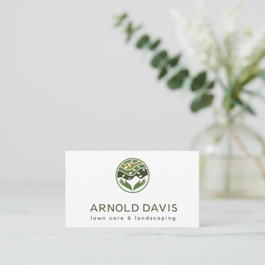Alle seizoenen moderne gazon zorg en landschapsarc visitekaartje (Staand voorkant)