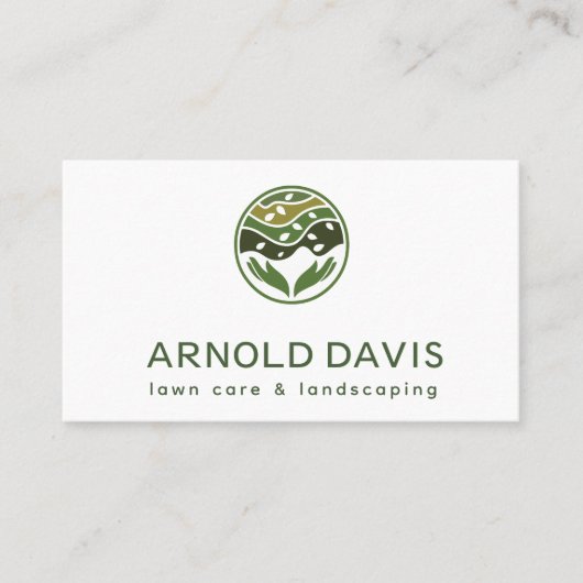 Alle seizoenen moderne gazon zorg en landschapsarc visitekaartje (Voorkant)