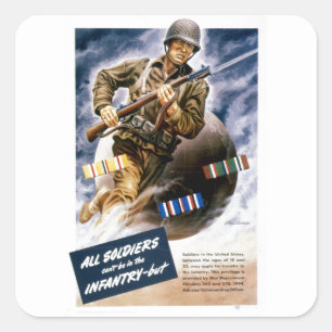Alle soldaten kunnen niet in de infanterie zijn vierkante sticker