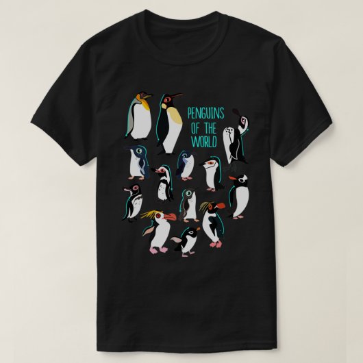 Alle soorten pinguïns van de wereld I Pinguïn P T-shirt (Design voorkant)