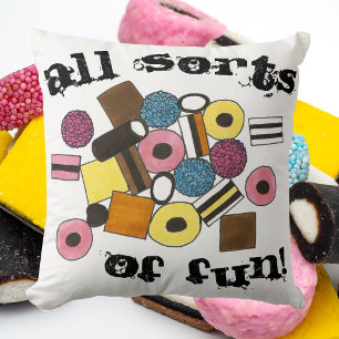Alle soorten Snoep Licorice Allsorts Kussen