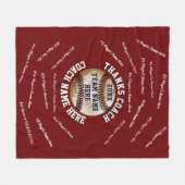 Alle spelernamen op maroon Baseball Coach Gifts Fleece Deken (Voorkant (Horizontaal))