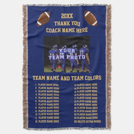 Alle spelers noemen uw Football Coach-cadeaus voor Deken (Voorkant Verticaal)