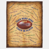 Alle spelers, persoonlijke Football coachcadeautje Fleece Deken (Voorkant)