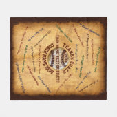 ALLE spelers, team, coach naam honkbal coach gesch Fleece Deken (Voorkant (Horizontaal))