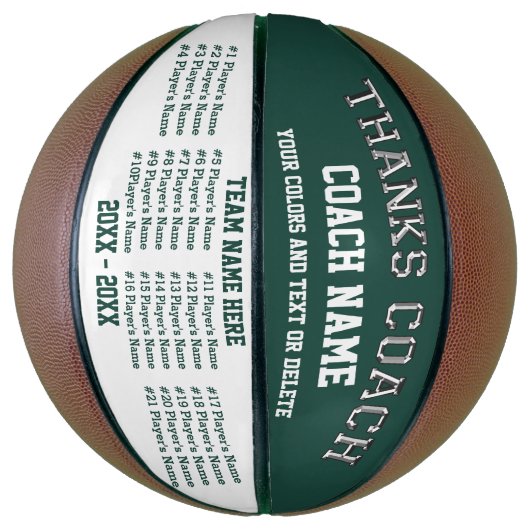 Alle spelers, teamkleuren op Basketball Coach-cade Mini Basketbal (Verticaal)