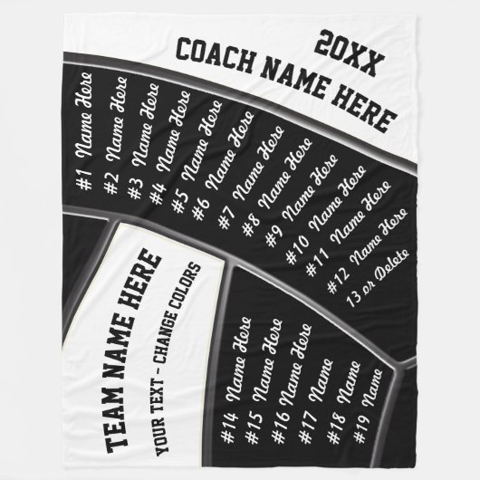 ALLE Spelers Zwart Wit Volleybal Coach Gifts Fleece Deken (Voorkant)