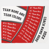 Alle spelersnaam, Jouw tekst Volleyball Coach-cade Fleece Deken (Voorkant (Horizontaal))