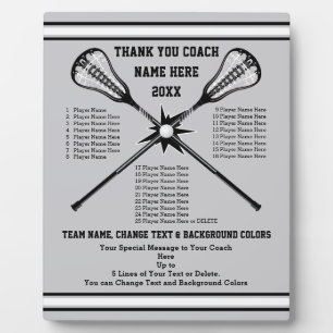 Alle spelersnaam Lacrosse Coach-cadeaus, teamkleur Fotoplaat
