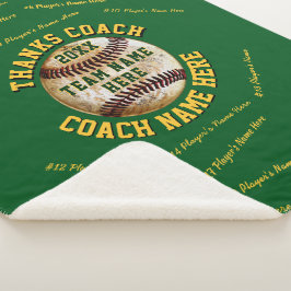 ALLE SPELERSNAMEN Beste Cadeaus voor Honkbalcoach Sherpa Deken