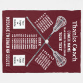 Alle spelnamen van de speler Lacrosse Coach Gift I Fleece Deken (Voorkant (Horizontaal))