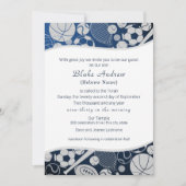 Alle sporenbalk Mitzvah Silver Blue Invitation 2 Kaart (Voorkant)