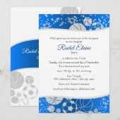 Alle Sport Bat Mitswa Zilver en Blauw Kaart (Voorkant / Achterkant)