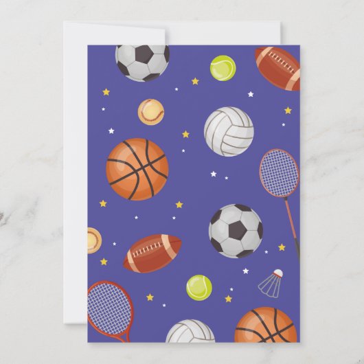 Alle Sport Blauw Verjaardagsfeestje Football Voetb Kaart (Achterkant)