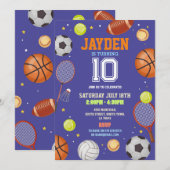 Alle Sport Blauw Verjaardagsfeestje Football Voetb Kaart (Voorkant / Achterkant)