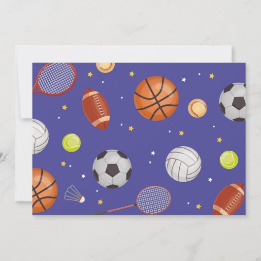 Alle Sport Blauw Verjaardagsfoto Football Voetbal Kaart (Achterkant)