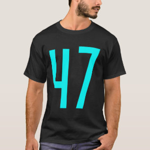 Alle Sport Fan Favoriet Cyan Nummer 47 Jersey T-shirt