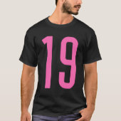 Alle Sport Fan Favoriet Roze Nummer 19 Jersey T-shirt (Voorkant)