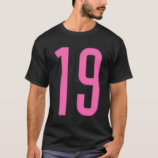 Alle Sport Fan Favoriet Roze Nummer 19 Jersey T-shirt
