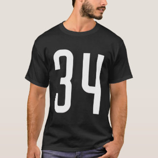 Alle Sport Fan Favoriet Wit Nummer 34 Jersey T-shirt