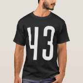 Alle Sport Fan Favoriet Wit Nummer 43 Jersey T-shirt (Voorkant)