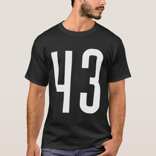 Alle Sport Fan Favoriet Wit Nummer 43 Jersey T-shirt (Voorkant)