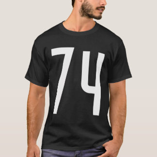Alle Sport Fan Favoriet Wit Nummer 74 Jersey T-shirt