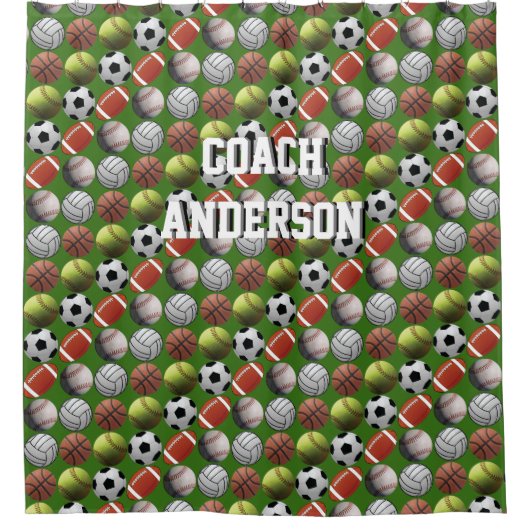 Alle sportbekkens douchegordijn (Voorkant)