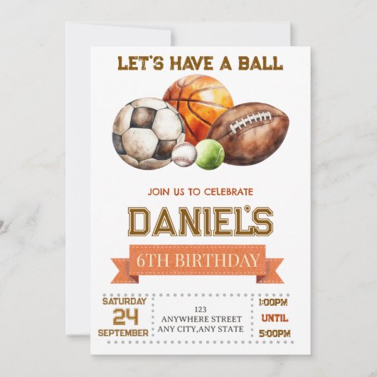 Alle Sporten Laten we een Bal Jongens Verjaardag H (Voorkant)