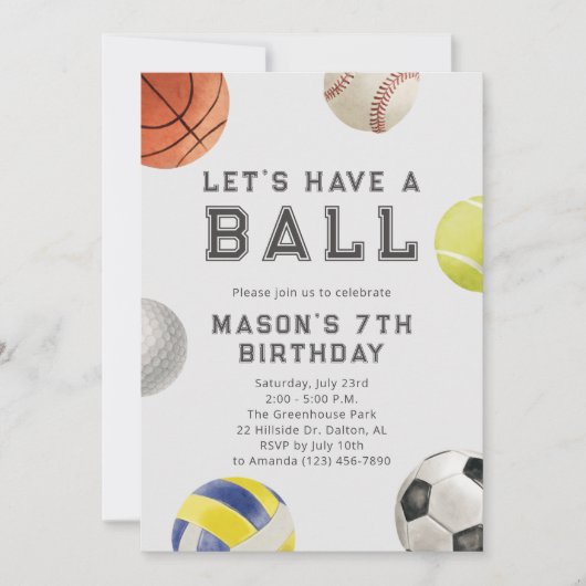 Alle sporten Let's Have a Ball Modern Boy Verjaard Kaart (Voorkant)