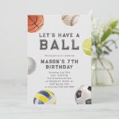 Alle sporten Let's Have a Ball Modern Boy Verjaard Kaart (Staand voorkant)