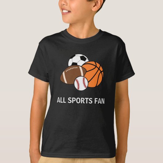 Alle sportfans op maat maken t-shirt (Voorkant)