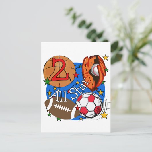 Alle Star 2e Birthday-overhemden en cadeautjes Briefkaart (Staand voorkant)