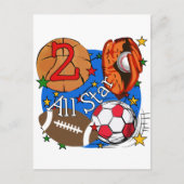 Alle Star 2e Birthday-overhemden en cadeautjes Briefkaart (Voorkant)