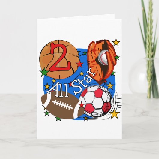 Alle Star 2e Birthday-overhemden en cadeautjes Kaart (Voorkant)