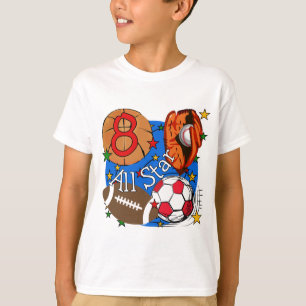 Alle Star 8th Birthday-overhemden en cadeautjes T-shirt