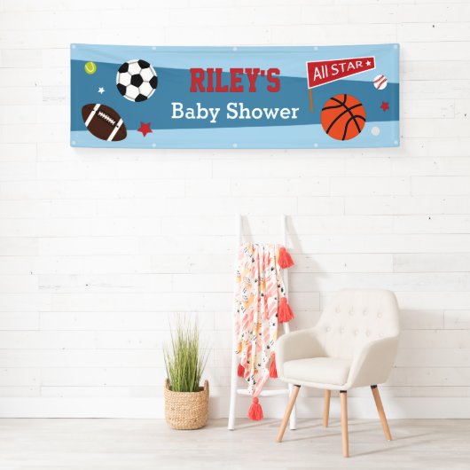 Alle Star-Baby shower-banner met Thaise status Spandoek (Insitu)