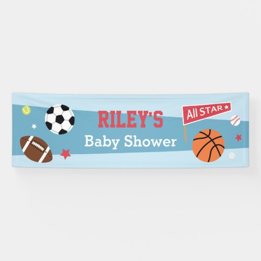 Alle Star-Baby shower-banner met Thaise status Spandoek (Horizontaal)