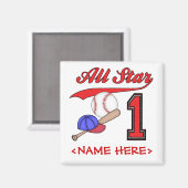 Alle Star Baseball 1e verjaardag Magneet (Voorkant / Achterkant)