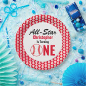 Alle Star Baseball 1e verjaardag Papieren Bordje (Feest)