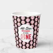 Alle Star Baseball 1e verjaardag papieren kopjes Papieren Bekers (Voorkant)