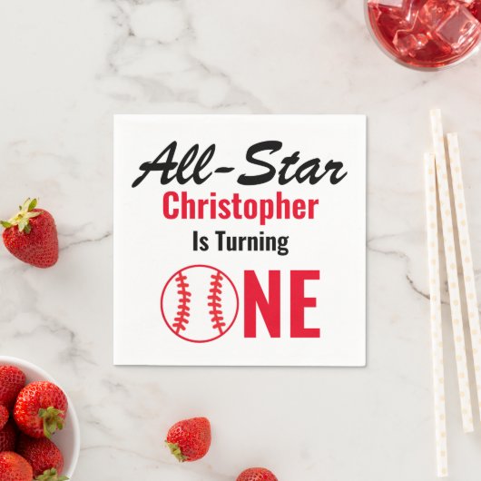 Alle Star Baseball 1e verjaardag Servet (Insitu)