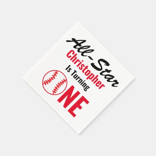 Alle Star Baseball 1e verjaardag Servet (Hoek)