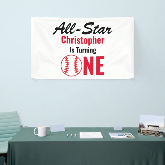 Alle Star Baseball 1e verjaardag Spandoek (Beurs)