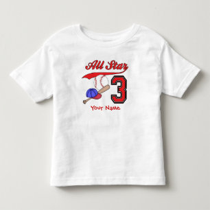 Alle Star Baseball 3rd Birthday - persoonlijk Kinder Shirts