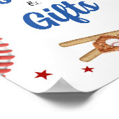 Alle Star Baseball Baby shower boeken en geschenke Poster (Hoek)