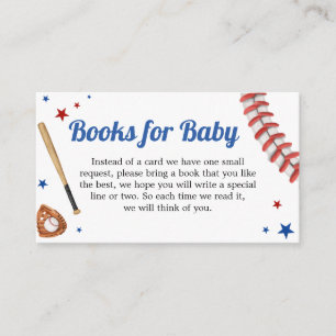 Alle Star Baseball Baby shower Boeken voor Baby Informatiekaartje